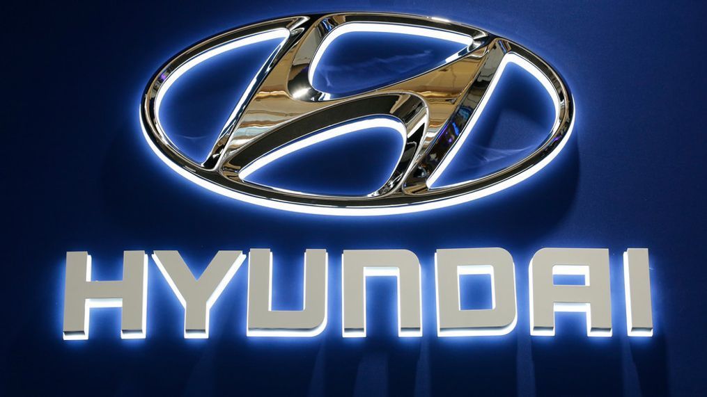 FILE - This Thursday, Feb. 11, 2016, file photo shows the Hyundai logo on display at the Pittsburgh International Auto Show in Pittsburgh.(AP Photo/Gene J. Puskar, File)