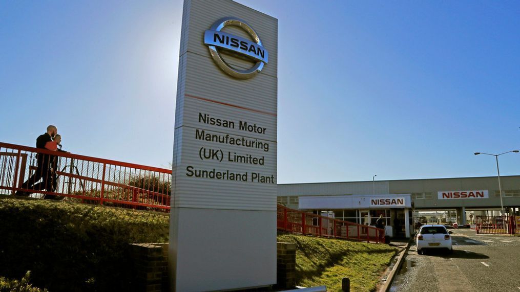 FILE - In this Thursday, March 14, 2019 file photo, workers walk toward the car builders Nissan plant in Sunderland, England.{&nbsp;} (AP Photo/Frank Augstein, File)