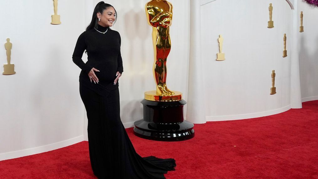 Vanessa Hudgens arrives at the Oscars on Sunday, March 10, 2024, at the Dolby Theatre in Los Angeles. (AP Photo/Ashley Landis)