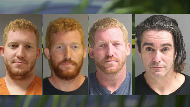 Michael Doudney, arrested in (from left) 2014 and 2018, was charged with fleeing and eluding on Feb. 27, 2024. Jeremy First was arrested on the same day for an unrelated warrant from Orange County. (Volusia Sheriff’s Office)